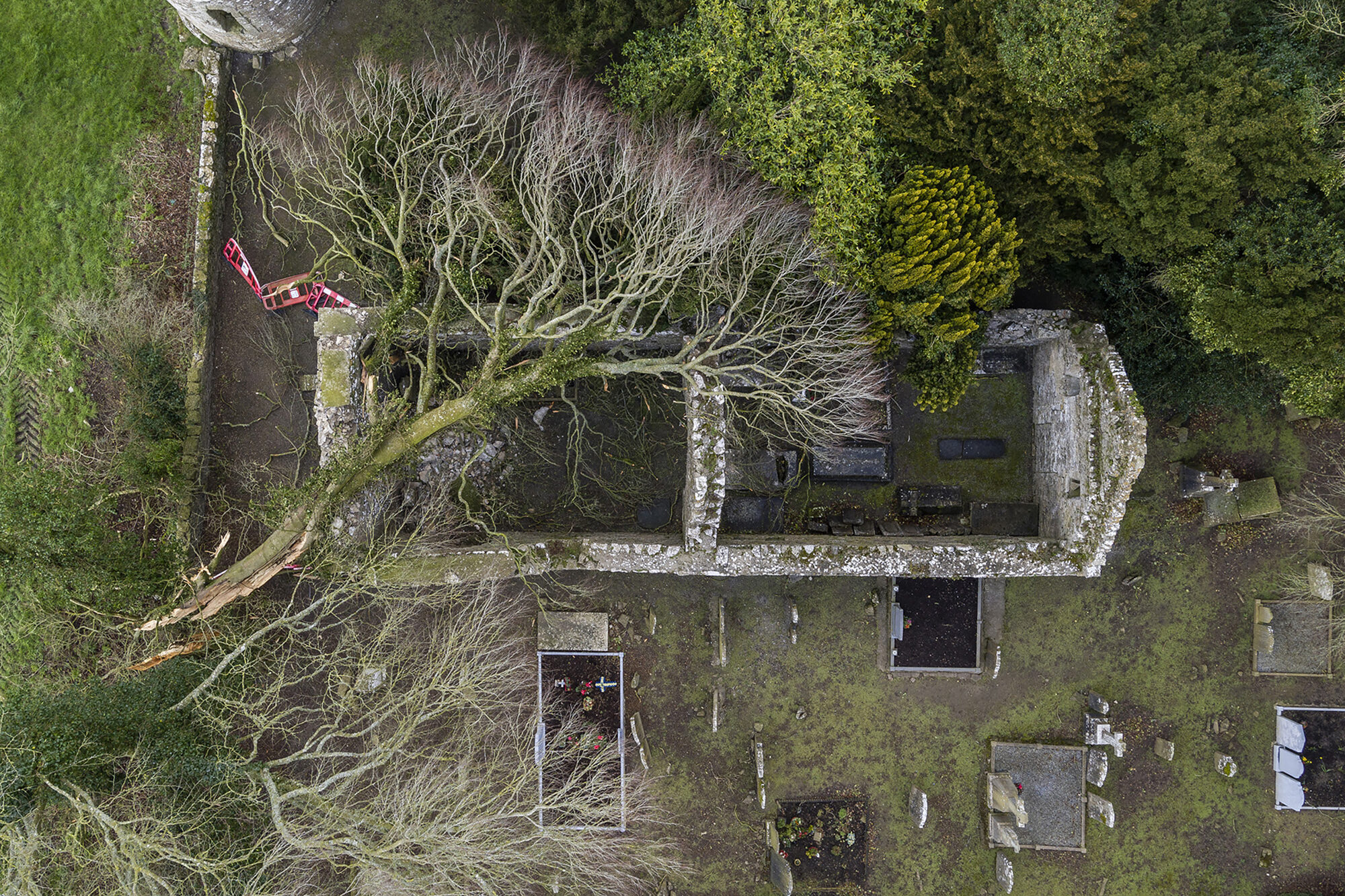 Damage to Kilree Church, County Kilkenny 