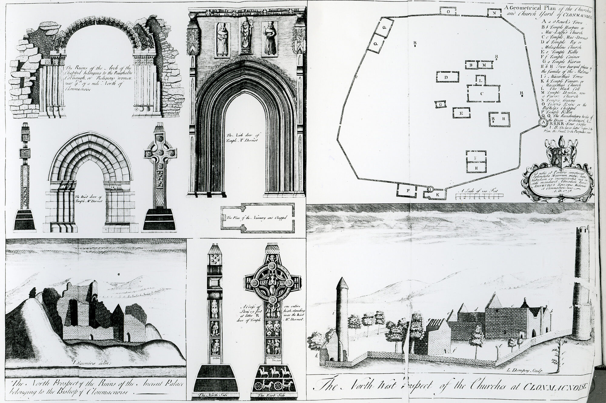 Hand drawing of an archaeological site