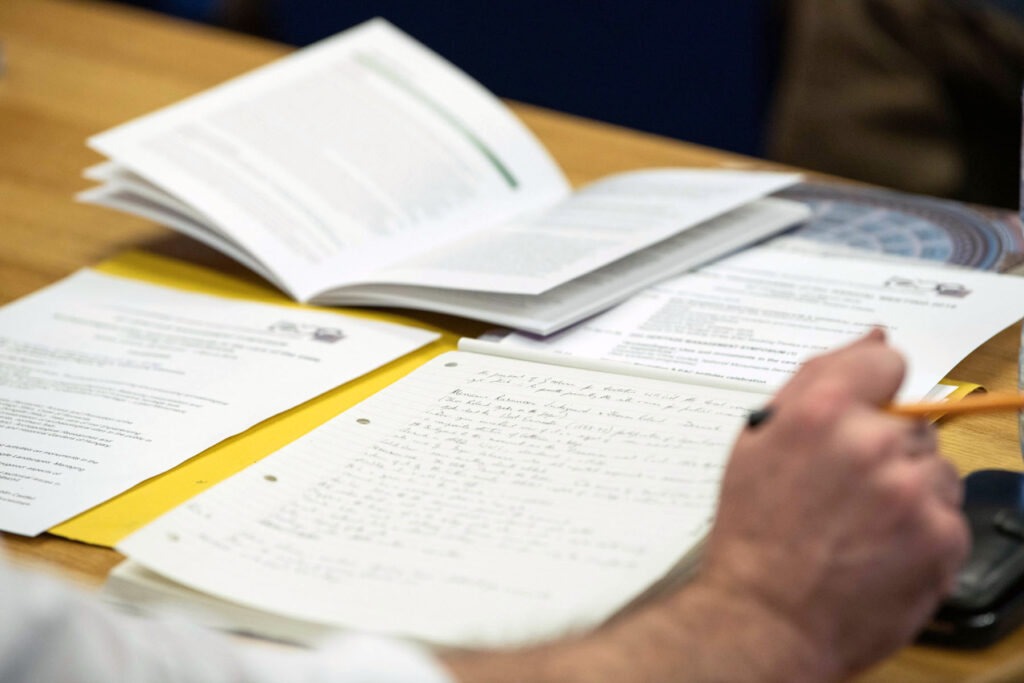 A person researches planning guidelines