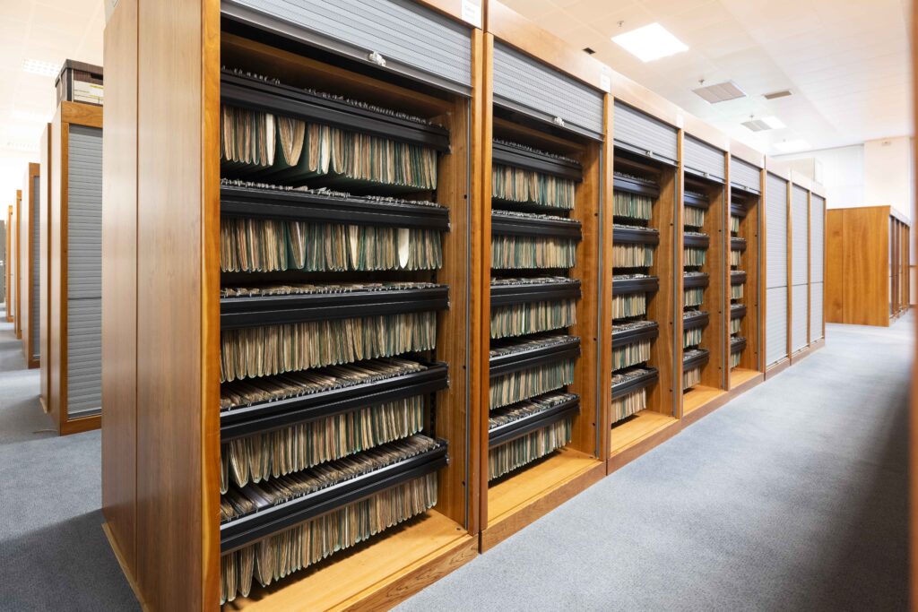 Storage unit at the NMS Archive