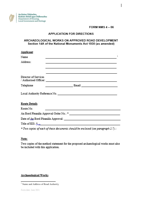 Directions Application Form