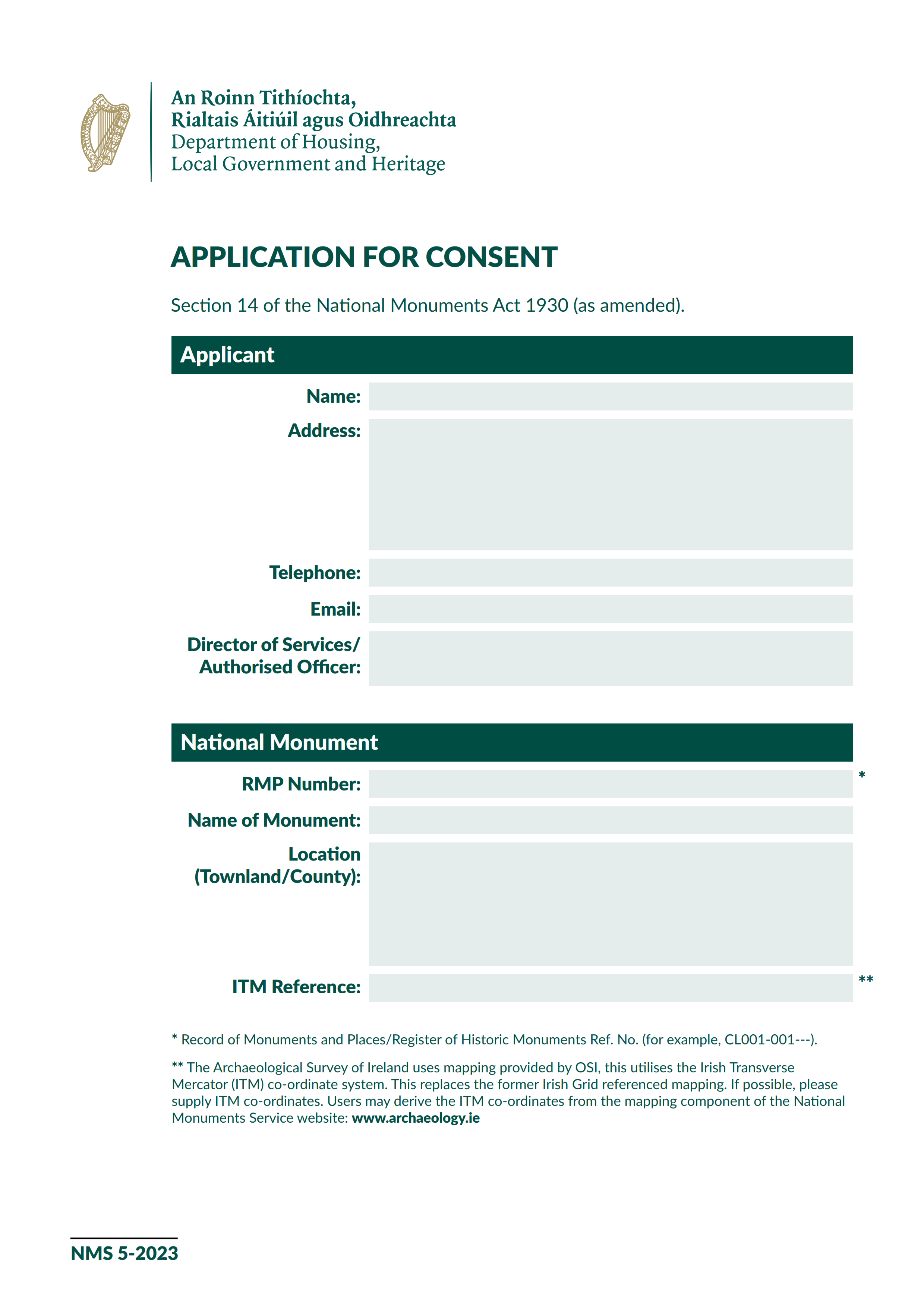 Application for Consent