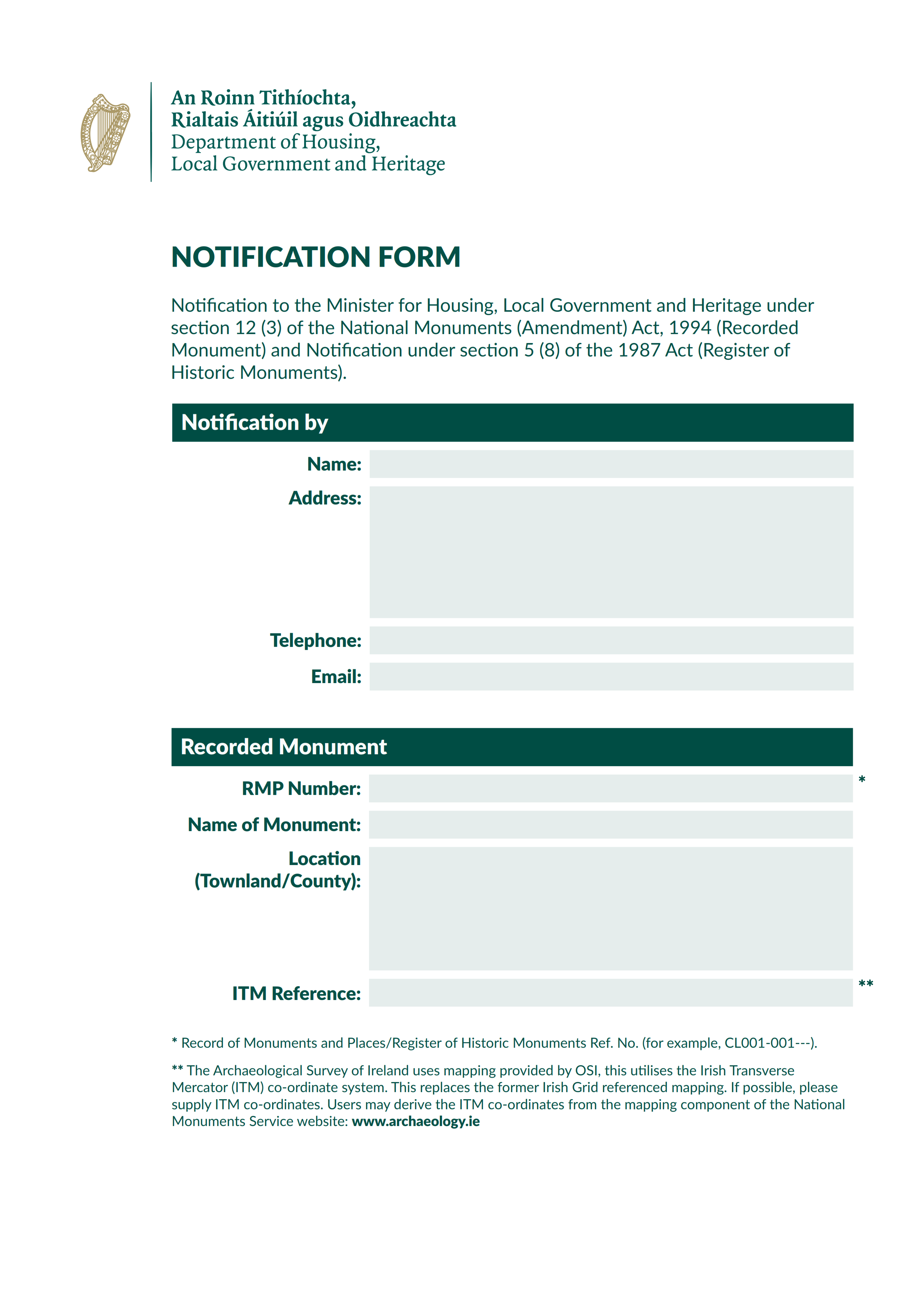 Notification Form