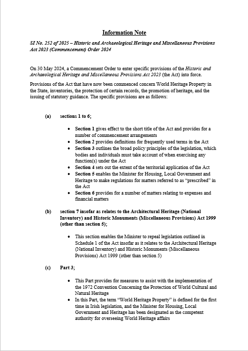 Information Note - SI No. 252 of 2024